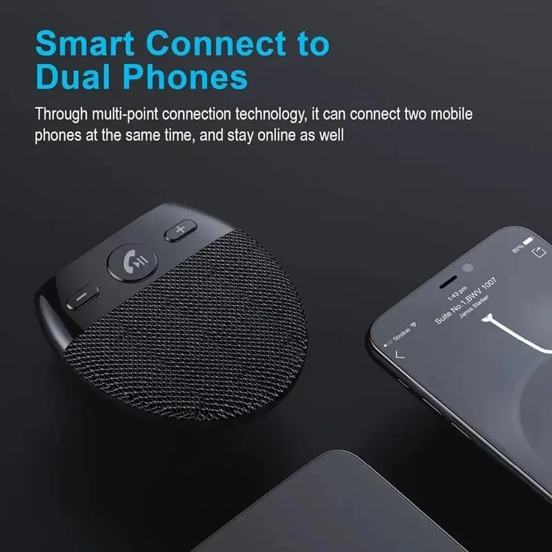 Bluetooth-compatible 5.0 Car Speaker, Dual Noise Reduction, Siri Voice Guidance, Hands-Free, Ideal for Driving, Enhanced Audio Quality
