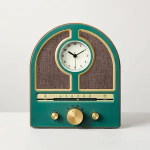 Vintage Portable AM/FM Radio Wood and Green - Hearth & Hand with Magnolia