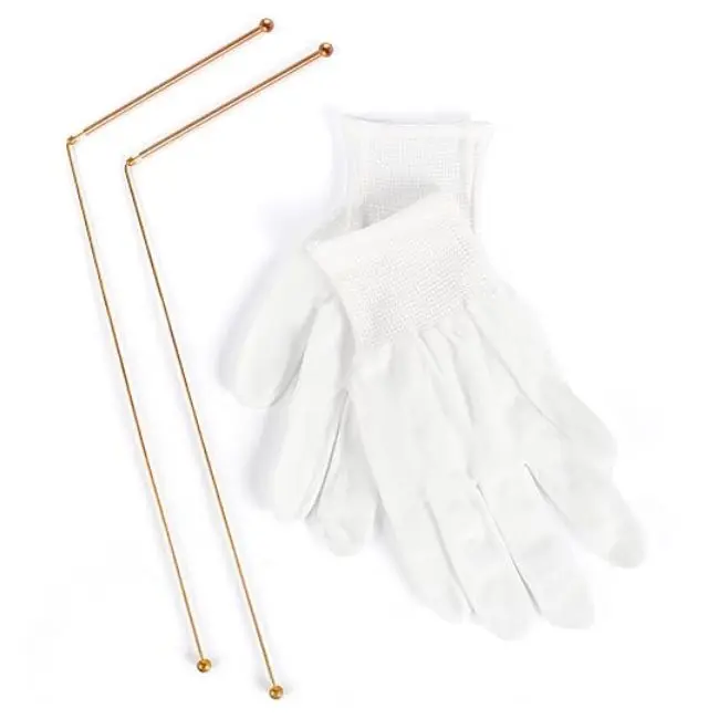 Copper Dowsing Rods - 99.9% Pure Copper 2PCS Divining Rods+Gloves - for Ghost Hunting Tools, Divining Water, Treasure, Buried Items Etc