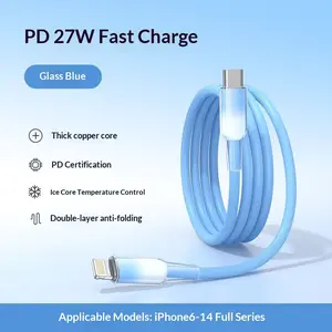 Kaxoe 2M Gradient Silicone Type-C to Lightning iPhone 6-14Fast Charger Cable For iPhone All Series Gaming Car Home Outdoor