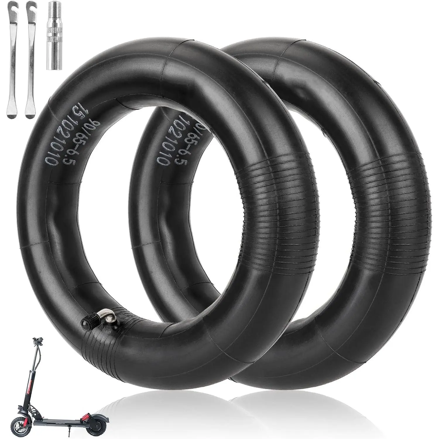 11-Inch Inner Tube 2-Pack, Extra-Thick Butyl Rubber, Self-Sealing Durable Tires for Front and Rear Wheels, 19mm Bent Valve, High Wear Resistance for Electric Scooters & Pocket Bikes, 19Mm Thickness, Aging-Resistant