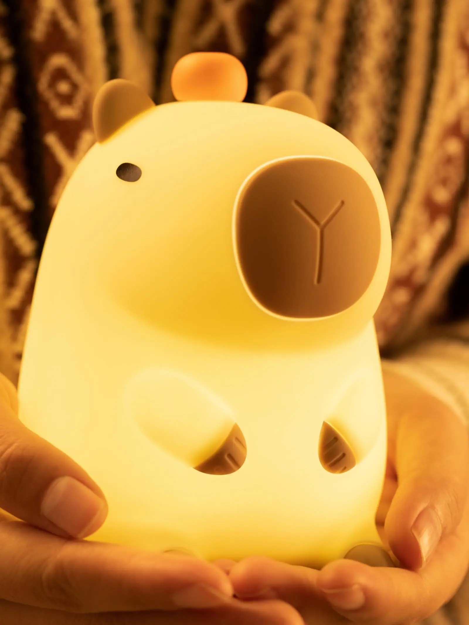 Cartoon Capybara Design Night Light, USB Rechargeable Animal Shaped Night Light, Portable Touch Control Light For Bedroom, Living Room Button Charging