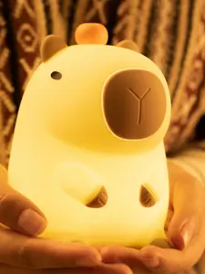 Cartoon Capybara Design Night Light, USB Rechargeable Animal Shaped Night Light, Portable Touch Control Light For Bedroom, Living Room Button Charging