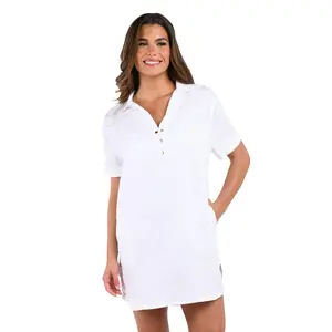 Delphine Coast Button Up Cover Up Dress - White