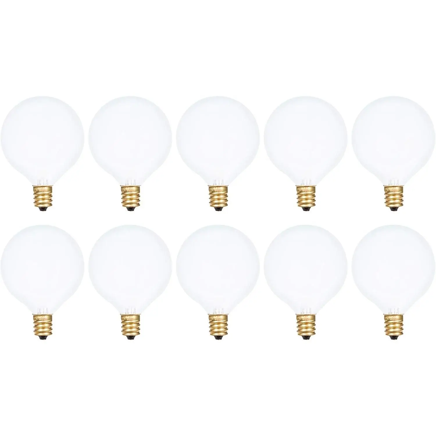 Simba Lighting Small Globe G16.5 40W E12 Frosted Glass 120V, 2700K, 10 Pack | Round Bulb, Candelabra Base, for Chandelier, Ceiling Fan Light, Decorative Vanity Lights, Wall Sconce, Warm White Dimmable
