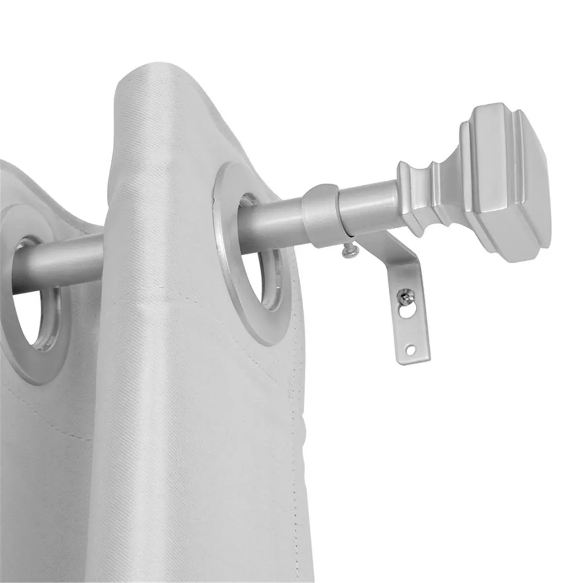 212 MAIN D28N Wall-Mounted Telescopic Curtain Rod - All-Metal Complete Installation Kit, 5/8 in Diameter, 86-120 in Adjustable for Windows, Nickel Finish, Modern Curtain Rail for Bedroom, Living Room Drapery