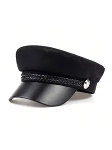 Unisex Beret Hat, Casual Fitted Design, Adjustable Plain Woven Fabric, Outdoor Sun Protection, Spring & Fall Travel Accessory, Adjustable Sunscreen Hat, Summer Hat