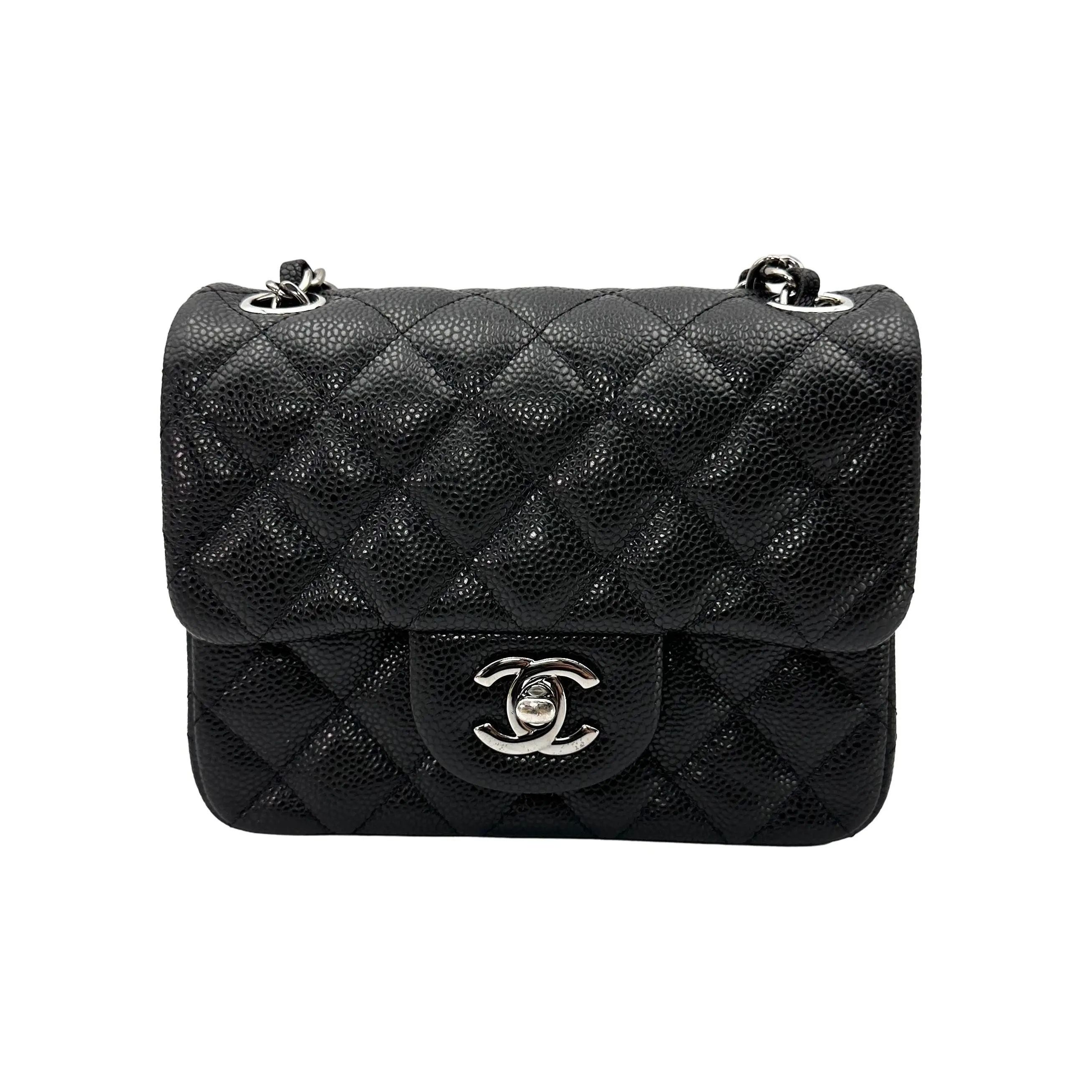 Pre-owned CHANEL Caviar Crossbody Bags Classic Mini Square Flap Black (14***52) CC2386