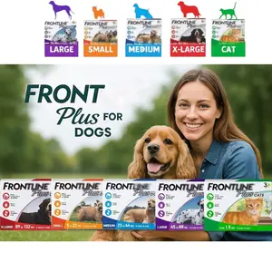 FrontPlus Flea & Tick Protection Solution for Dogs and Cats, All Sizes 5–132 lbs, 3 or 6 Month Supply