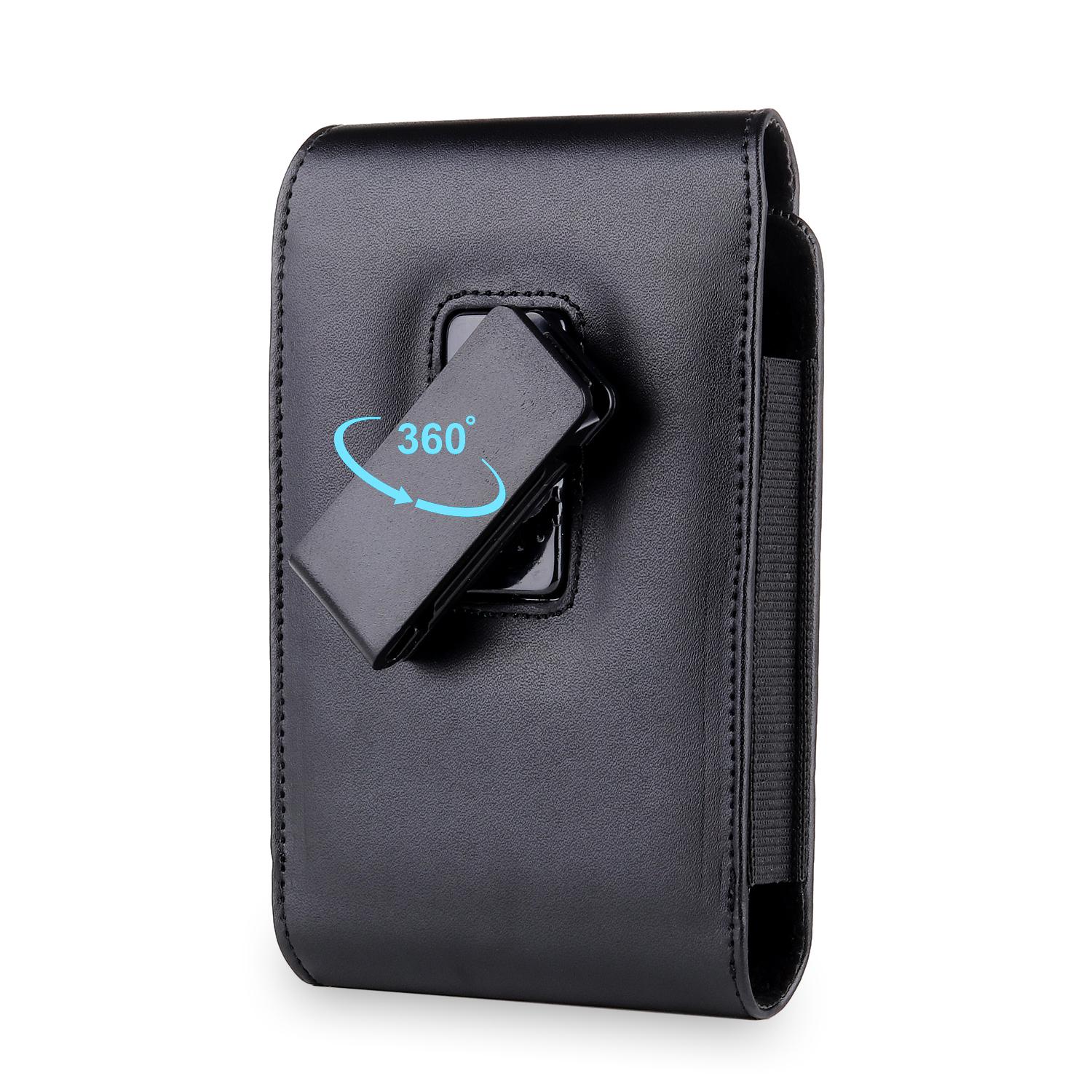 Cell Phone Holster Pouch PU Leather For Man 360°Belt Clip Strong Magnet Carrying Perfect For Outdoor Daily Use For iPhone17/16 Pro Max/Samsung S25 Ultra/Google Pixel