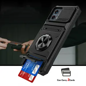 Phone Case for iPhone 17 Pro Max Air 16 15 14 13 12 11 E PIUS X XS Max, Samsung Galaxy 21 22 23 24 25 ULTRA FE Plus, Sliding Window Lens Protection Creative High-End Design Phone Case, Shockproof with Phone Stand Function, Card Slot Available