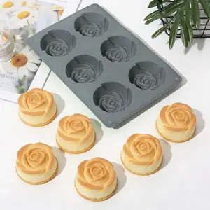 2 Pack Rose Silicone Cake Mold, Food Grade BPA Free, Non-Stick Easy Release, Heat Resistant, Reusable, Dishwasher Safe, for Mousse & Chocolate, Bakeware