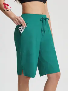 BALEAF long Swim Shorts For Women Bermuda High Waisted Quick Dry Swimming Bottoms Knee Length Tummy Control Swimsuits with Pockets Liner