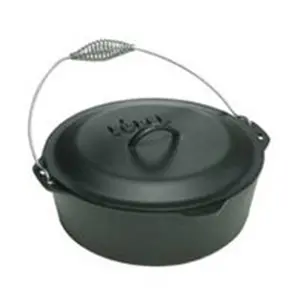 212 MAIN Lodge Mfg L12DO3 9-Qt Cast Iron Dutch Oven with Covered Lid, Even Heat Cookware Pot