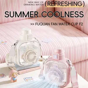 BPA-Free Tritan Portable Fan Bottle, 3-Speed Fan & Hydration Cup, 980ML/32oz, Detachable Fan, Leak-Proof, Ideal for Hiking, School, Travel