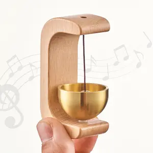 Vintage Solid Wood Magnetic Door Bell - Suction Cup Wind Chime Hanging Decor for Entryway, Rustic Home Wall Ornament & Unique Housewarming Gift