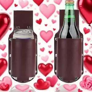 2026 Valentine's Day Gift - Classic Leather Bottle Holder |   Multi-Use Beer Waist Bag for Couples, Perfect for Anniversary, Valentine's, and Birthdays BY