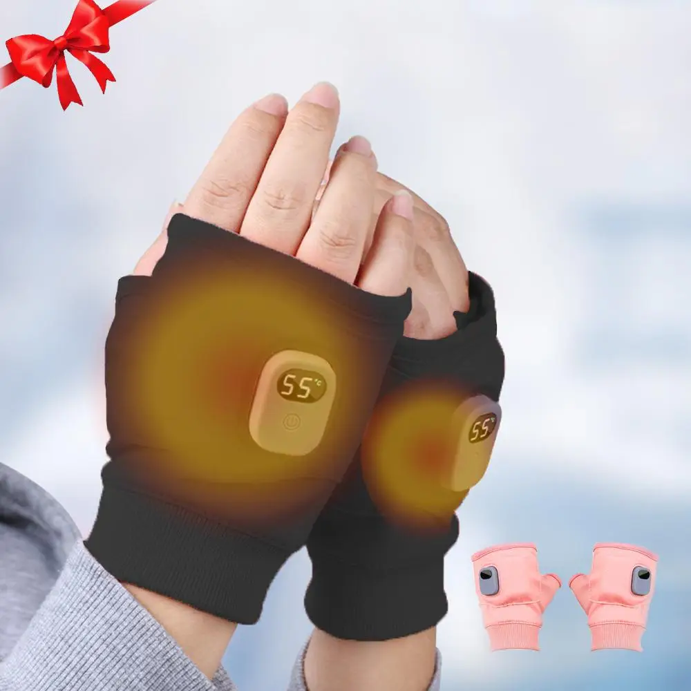 Portable Heating Gloves, Rechargeable Hand Warmer, Adjustable Temperature Hand Heater, Durable Winter Warm Gloves for Office, Outdoor Hiking, Cycling