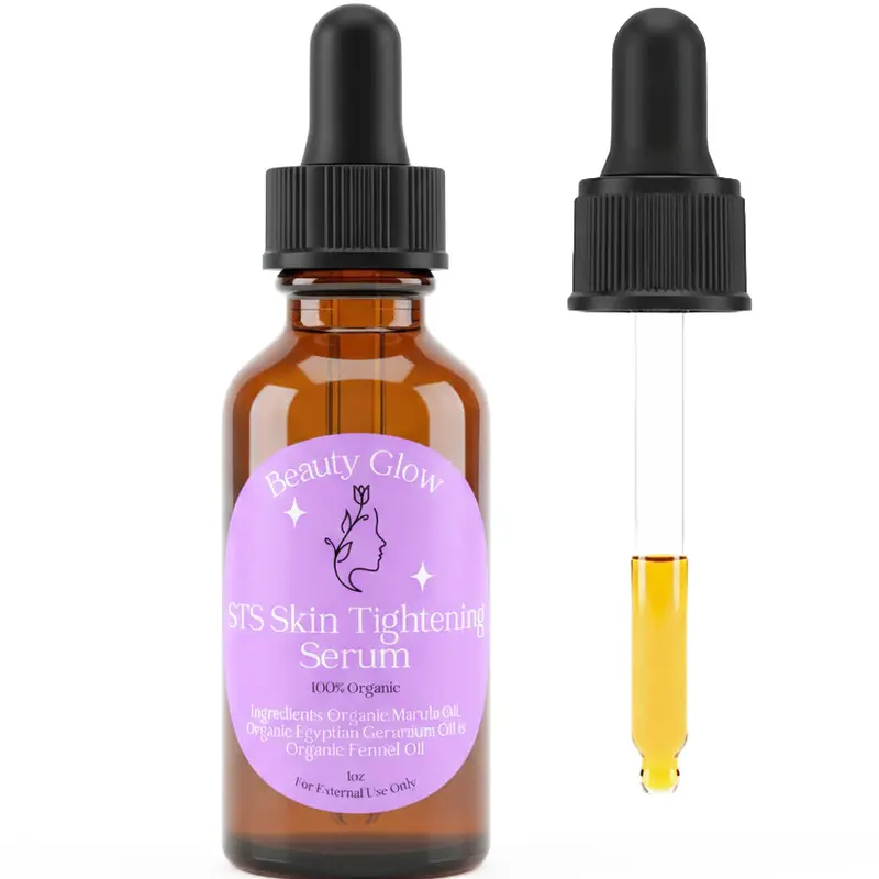 STS Skin Tightening Serum Organic Marula, Egyptian Geranium & Fennel Oils for Face Anti-Aging Miracle Facial Moisturizer Natural Skincare Hydrates Skin Beauty Glow 1 Fl Oz