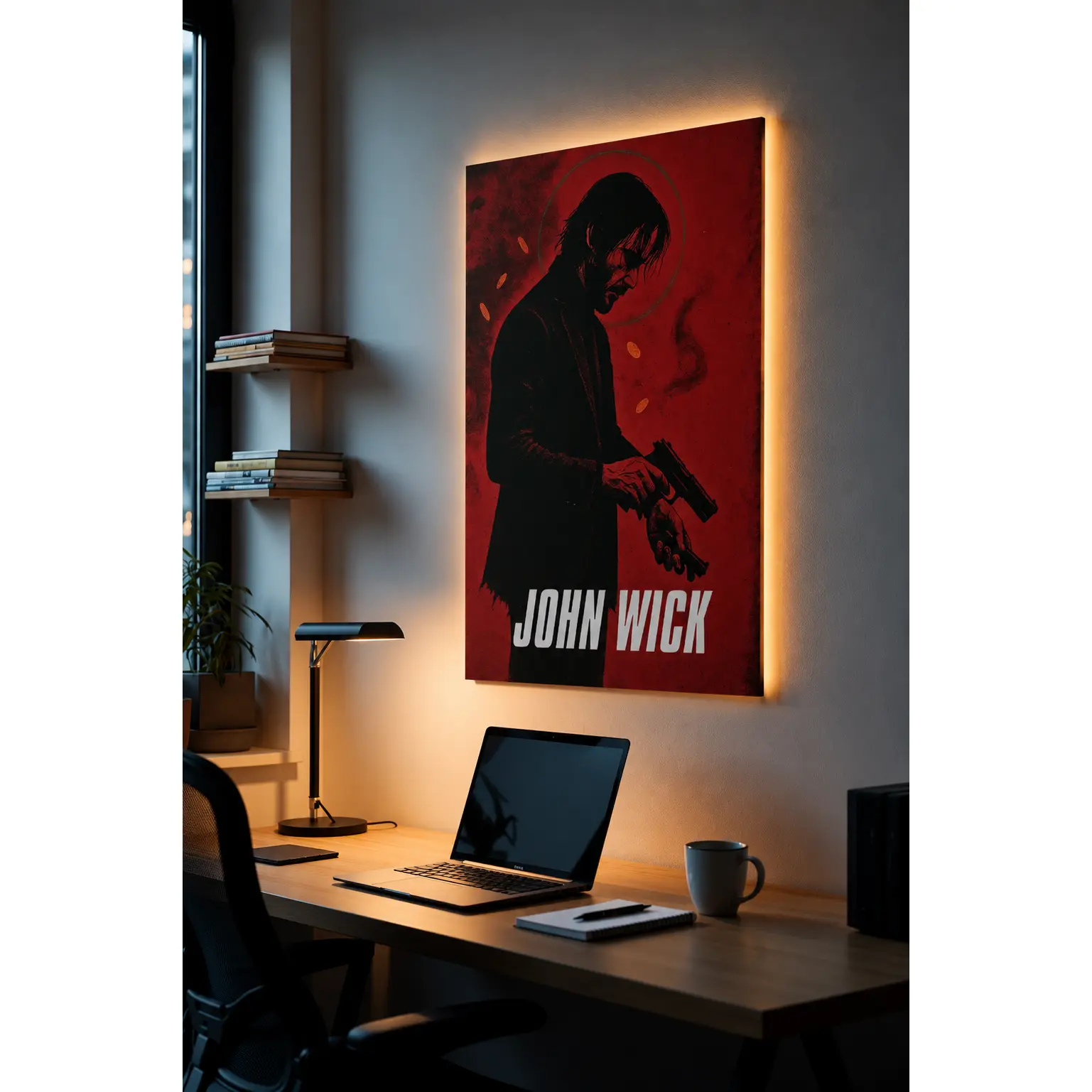 John Wick Thick Satin Poster - Artistic Neo-Noir Photo Paper Art Print, Baba Yaga Assassin Dark Aesthetic Wall Decor, Father's Day Collectible for Action Movie Fans, Collectibles