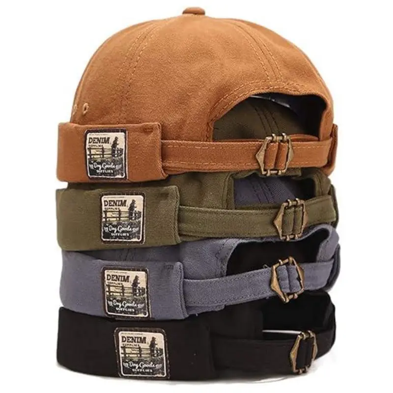4pcs Women'S Vintage Cap - Breathable Brimless Hat with Adjustable Straps & Back Button, Cotton Brimless Hat, Lightweight & Stylish for Casual Wear, Suitable for Birthday Gifts, Mother'S Day Gifts ﻿ ﻿