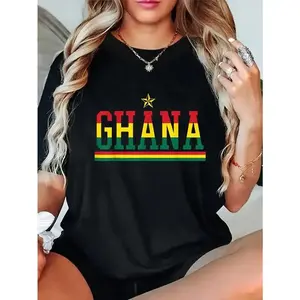 100%25 Cotton Ghana T-Shirt Ghanaian Flag Gift T-Shirt Fit Graphic