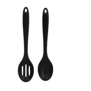 Silicone spoon 2-piece set, non-stick and durable soup spoon, kitchen cooking spoon, and baby food mixing spoon, heat-resistant and easy to clean, available in multiple colors, Spoons Set, Kitchen Utensils, Kitchen Cooking Accessories