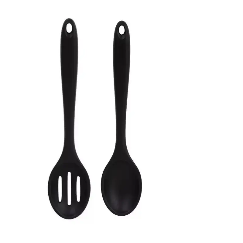 Silicone spoon 2-piece set, non-stick and durable soup spoon, kitchen cooking spoon, and baby food mixing spoon, heat-resistant and easy to clean, available in multiple colors, Spoons Set, Kitchen Utensils Gadgets, Kitchen Cooking Accessories