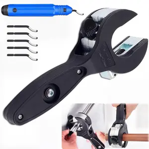 [Summervibes] 1 Set Ratcheting Tubing Cutter,Tubing Cutter 5/16" To 1 1/8",2 in 1-360° Close Quarters Tube Compact Cutter with Deburring Tool,Ideal for Cutting Copper and Metal Pipes,Hand Tools Kits