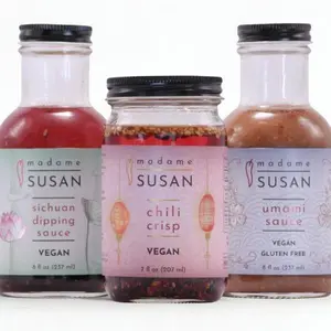 Madame Susan Sauces Ultimate Flavor Trio: Sichuan Chili Crisp, Dipping Sauce & Japanese Umami Sauce 3-Pack Vegan Gluten-Free 20+ Spices for Zingy Asian Flavors Perfume