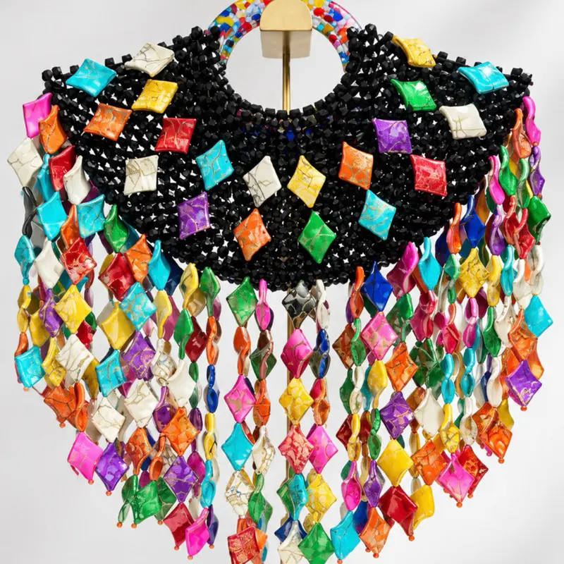 Lala Kite handmade Beaded Bag - Double Handle