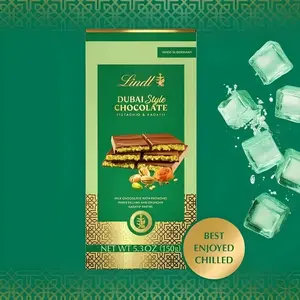 Lindt Dubai Chocolate Bar | Premium Milk Chocolate with Pistachio Cream & Crispy Kataifi Filling 5.3oz | Luxury Middle Eastern Candy for Gifting & Indulgence