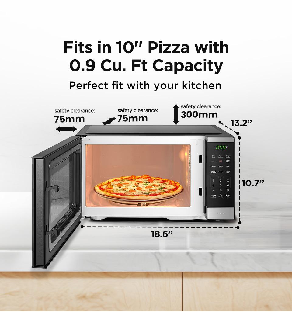 BLACK+DECKER 0.9 Countertop Microwave Oven,  gift, 0.9 Cu Ft, 6 Auto Menus, Child Lock, Memory Function, 10 Power Levels, Easy One-Touch Start, Digital Panel, Jumpstart, Gift