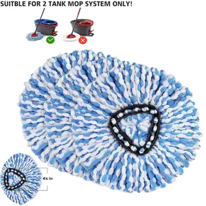 For O-Cedar Spin Mop Refills 3-Pack Extra Thick Microfiber Pads Non-Scratch for Wood Tile Machine Washable Reusable Home Household Items Streak-Free Default