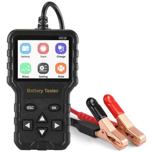 Automotive Battery Analyzer, Compatible with 6V/12V/24V Batteries, 100-2000 CCA Test Range, Digital Display & Color Touch Screen, Battery-Free Design