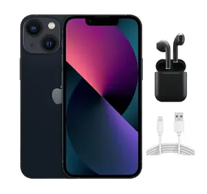 Refurbished iPhone 13 Mini (Fully Unlocked) A2481 Acceptable Condition with Wireless Earbuds & 1 Year Warranty