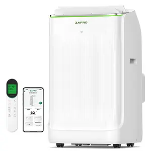 ZAFRO (38 dB) Smart Inverter Portable Air Conditioners, 16000 BTU (12000 BTU SACC) Dual Hose Portable AC Unit with Energy Saving/Ultra Quiet(38dB Upgraded)/Drainage-free Cool/APP/Remote for Multi-Scenario Use