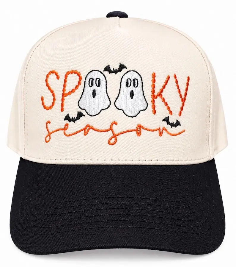Embroidered Spooky Season Two Tone Baseball Cap Custom Thread Color
