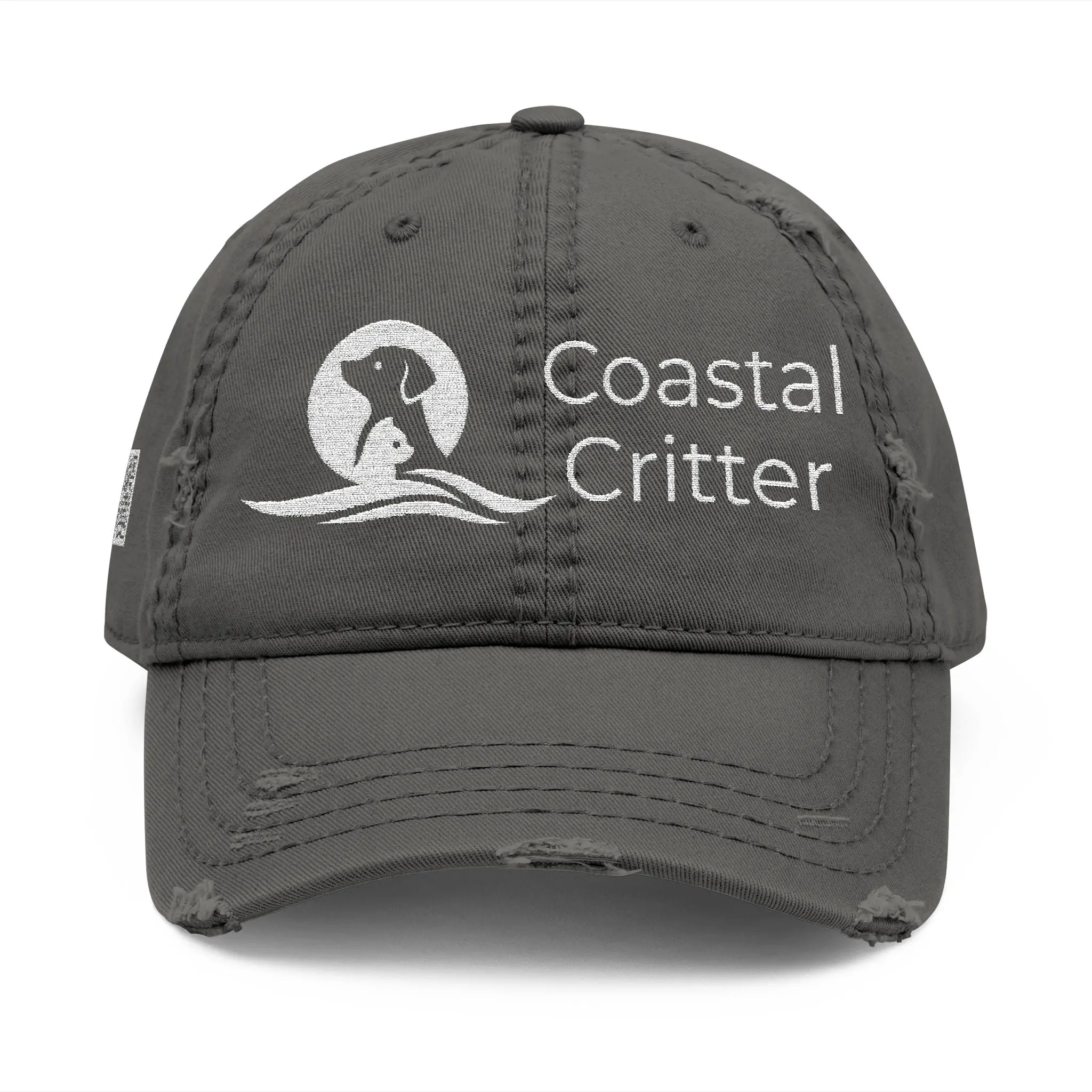 Coastal Critter Distressed Dad Hat, Embroidered