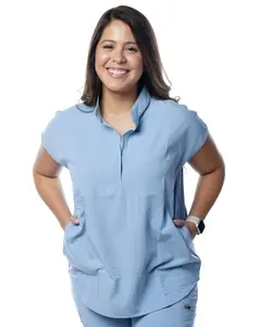 Women's Slate Blue Angie Scrub Top