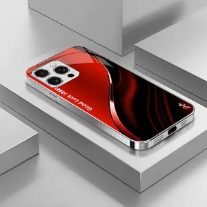 Suitable for [iPhone 15 Pro] High-end simple silk electroplated metal glass mobile phone case, affordable, fully shockproof, drop-proof, wear-resistant-888
