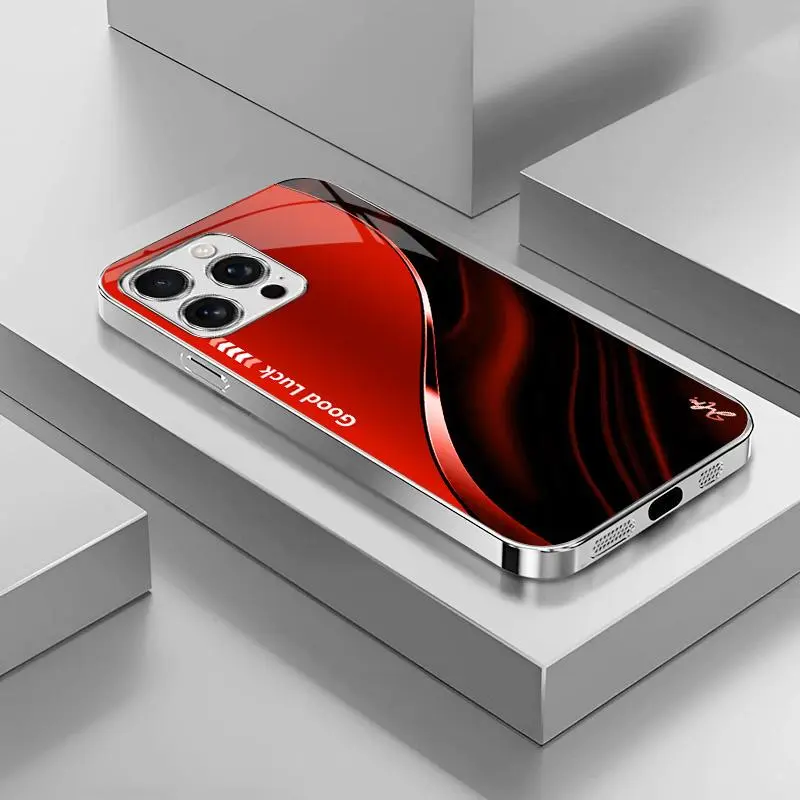High-End Simple Silk Electroplated Metal Glass Casing for iPhone 16 Pro, Affordable Mobile Phone Cover with Full Protection, Shockproof, Drop-Resistant, Wear-Resistant Phone Accessories-888