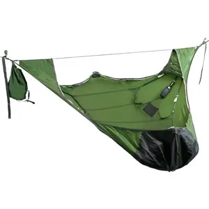 New Outdoor Survival Portable Single Hammock, Tear-Resistant, Anti-Rollover, Mosquito-Proof Flat Bed, Multi-Functional and Multi-Colored
