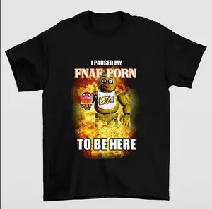 Freddy Fazbear "I Paused My FNAF" Graphic Tee Showcasing Creative and Iconic Artwork for Fans of Bold and Stylish Gaming Trends