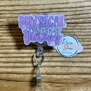 Physical Therapy Purple Badge Reel