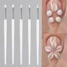 5-Piece Nail Art Brush Set with Silicone Tips, Manicure Brush, Professional Tools for Trimming, Engraving, Embossing & Dotting Acrylic Nails, Nail Art Equipment, Nail Art Accessories