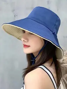 Double-Sided Wide Brim Fisherman Hat, Upf 50+ Sun Protection, Foldable Two-Tone, Breathable Casual Travel Hat, Summer Outdoor Accessory, Beach Sun Hat, Fisherman Cap