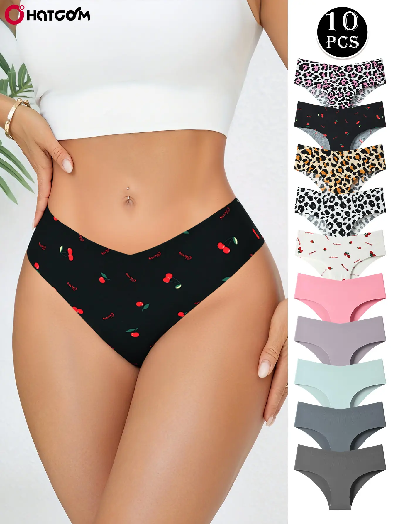 Hotcom Women's Seamless Briefs - Solid Color/All-Over Print, Smooth, Fit, Comfortable Plus Size Ice Silk Underwear, Breathable Everyday All-Season Panties summerwins,summerwins