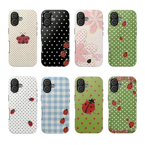 8 Vers Ladybug Polka Dots Tough Phone Case, Cutest Design Case Cover with iPhone 17 promax & More