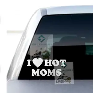I love hot Moms Decal for Trucks or Cars Sticker in Various Colors and Sizes Perfect for Vehicle Decor and Conversation Starter